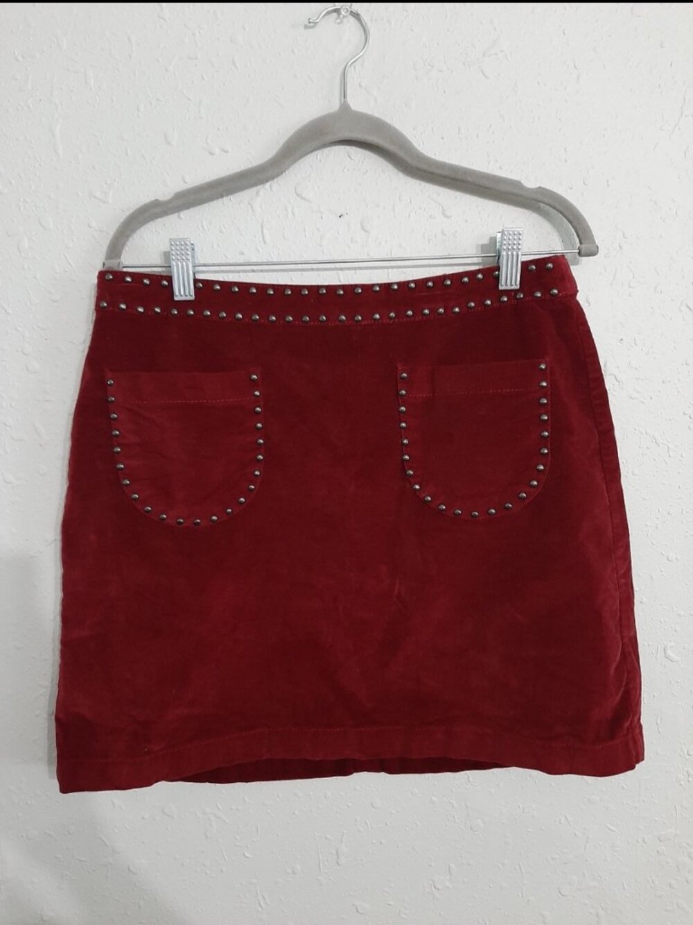 Vintage target Mossimo Co corduroy burgundy mini skirt retro 70s pockets 10